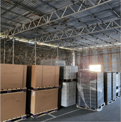 Image of process for job done at sure temporary fibre factory by Apex roofing and scaffolding